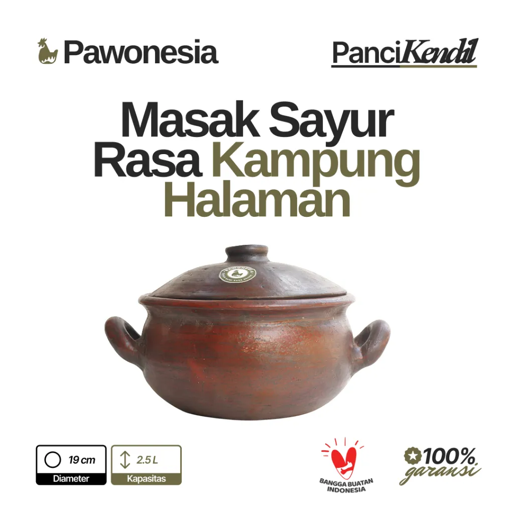 Panci tanah liat dapur klasik Pawonesia alat masak tradisional anti kimia awet dan kuat gerabah