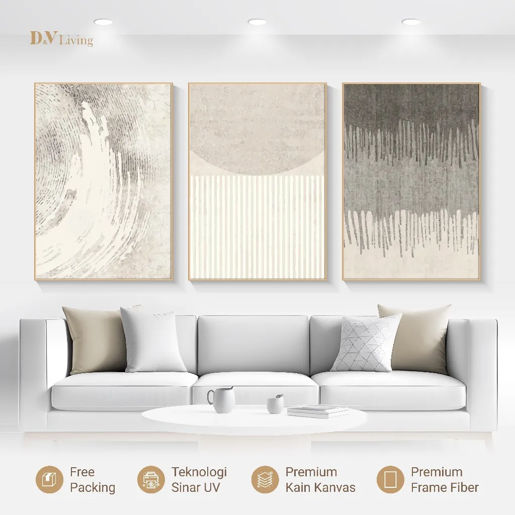Hiasan Dinding Ruang Tamu Minimalis 80x57cm &40x57cm Canvas INCLUDE FRAME - Wall Decor ABSTRACT White Grey - Hiasan Dinding Abstrak Putih Abu Minimalis -   Wall Decor Ruang Tamu Kamar Pajangan Rumah Lukisan Canvas HIASAN DINDING Rumah Home Decor Aesthetic