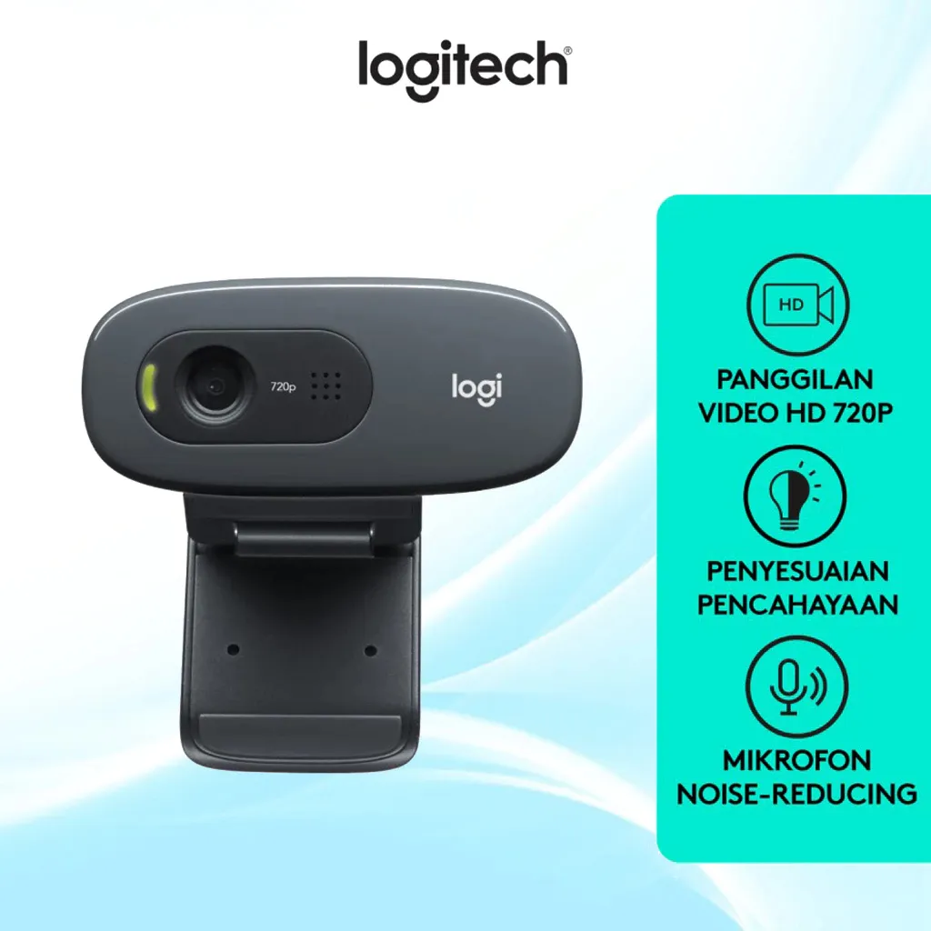 Logitech C270 Webcam HD 720p untuk Windows, Mac OS & Chrome OS - Garansi 2 Tahun