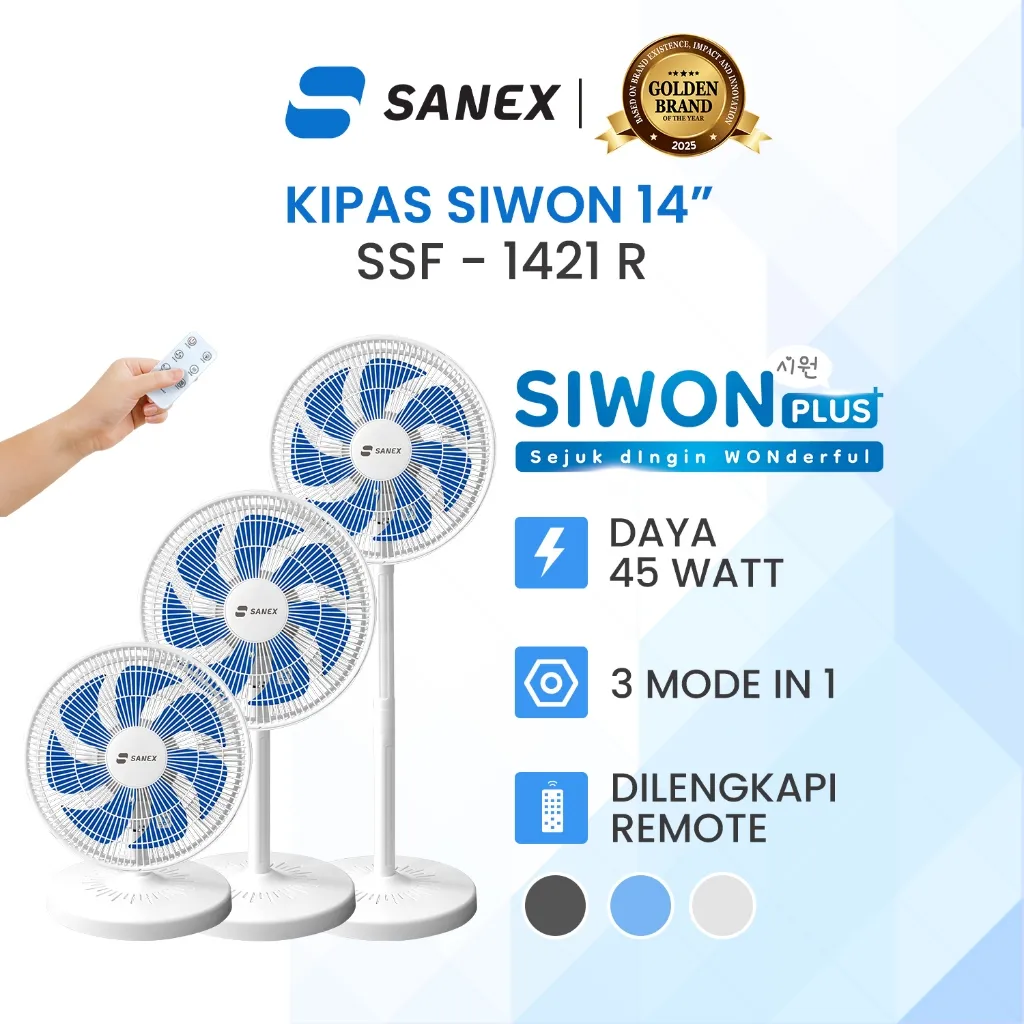 SANEX Siwon Kipas Angin Standing Berdiri 3in1 14 Inch SSF-1421 R
