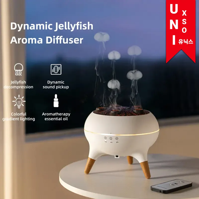 Unixso Jellyfish Ultrasonic Humidifier Aroma Terapi Air Diffuser | Pelembab Udara Unix Modern | Essential Oil