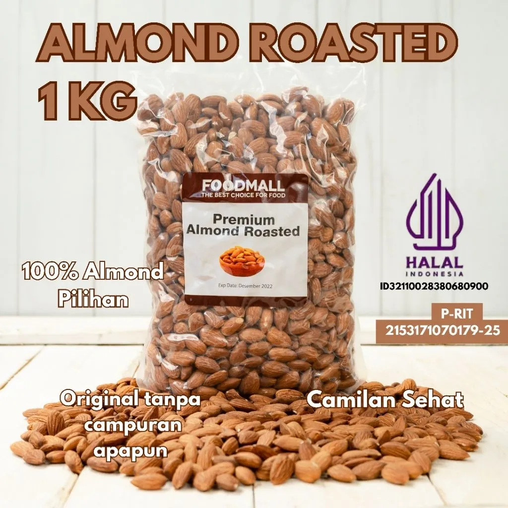 Almond Roasted / Kacang Almond Panggang 1 kg Cemilan Sehat