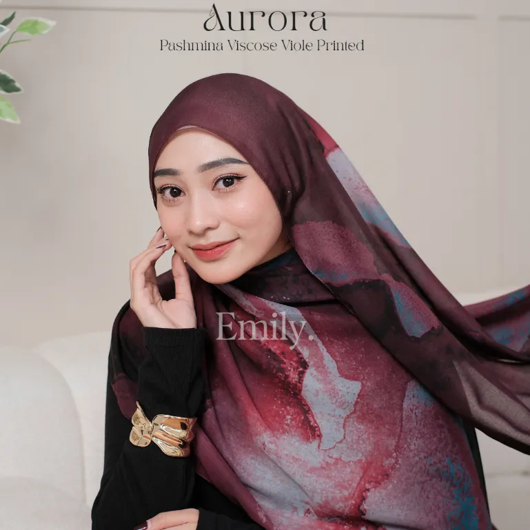 Emily - Aurora Pasmina Voal Printing// Pashmina Water Colour // Pasmina voal printing