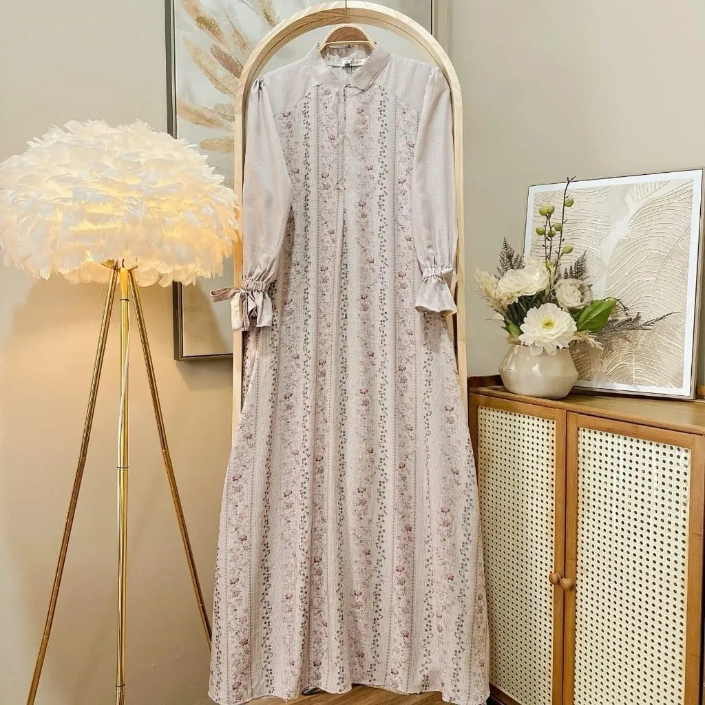 Dress Gamis Wanita Rayon Motif Mix Rayon Jaguard Lembut Adem Nyaman Daily Bumil dan Busui Friendly