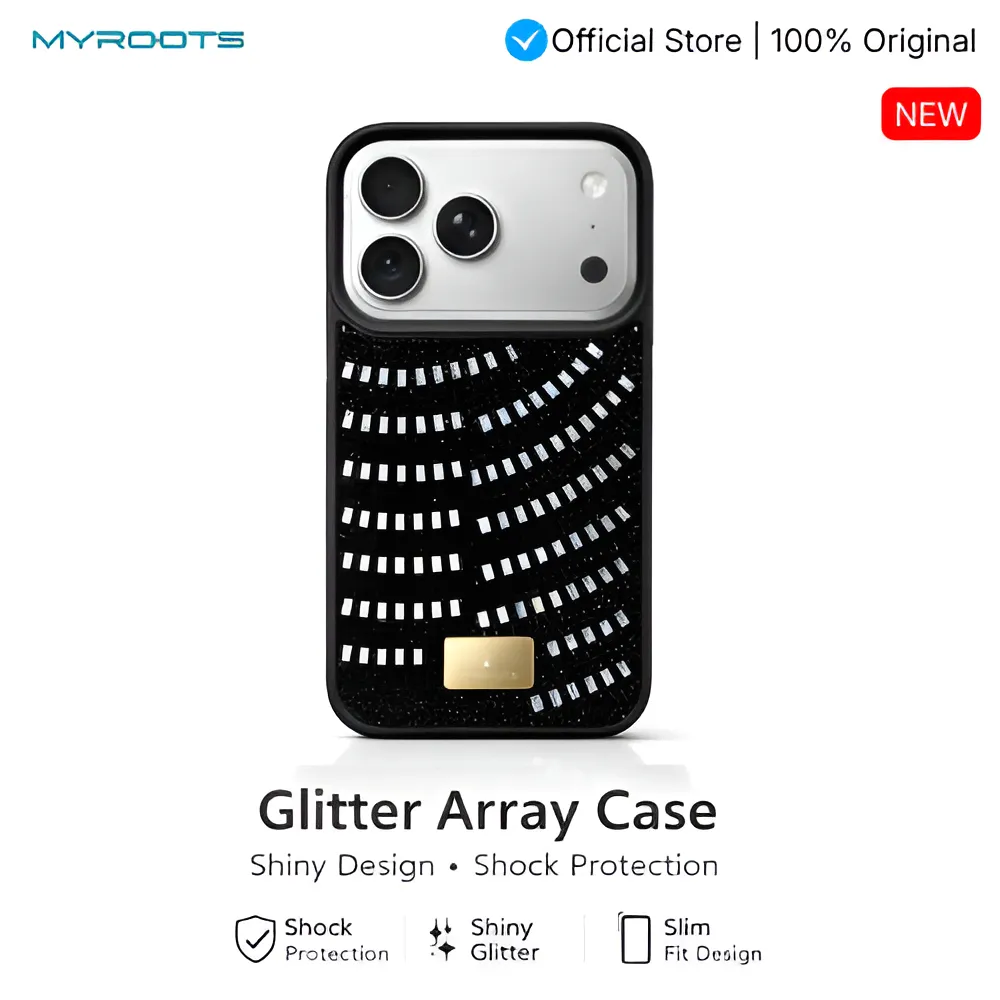 Myroots Luxury Crystal Bling Case Untuk iPhone 17 Air Pro Max Series Casing Premium Diamond Glitter Shockproof Cover