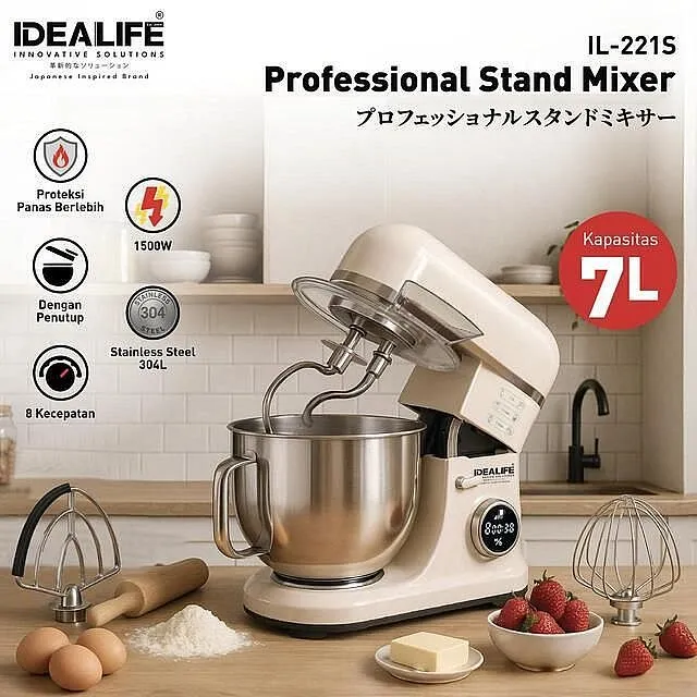 IDEALIFE - Professional Stand Mixer - Mixer Berdiri - Multi Speed - IL-221S