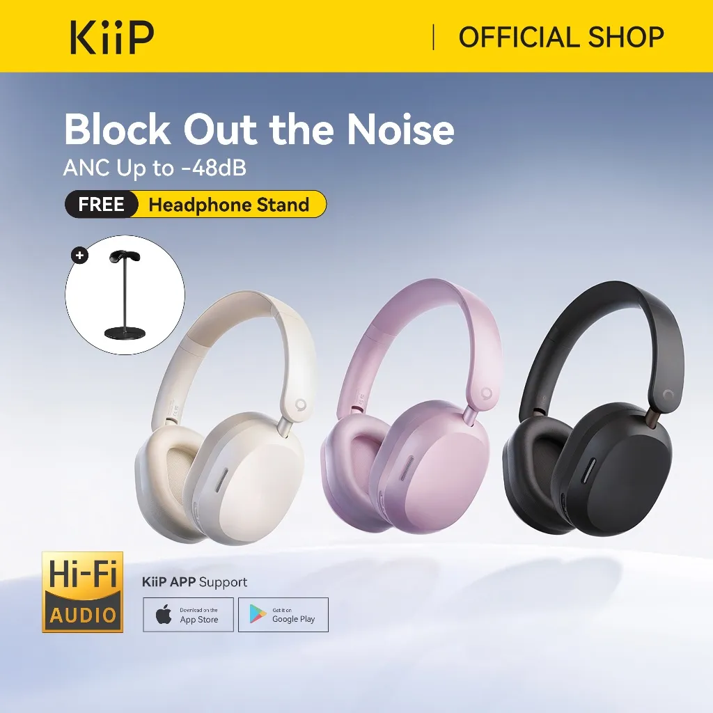 KiiP TH100 ANC Wireless/Wired Over-Ear Headphone Spatial Audio