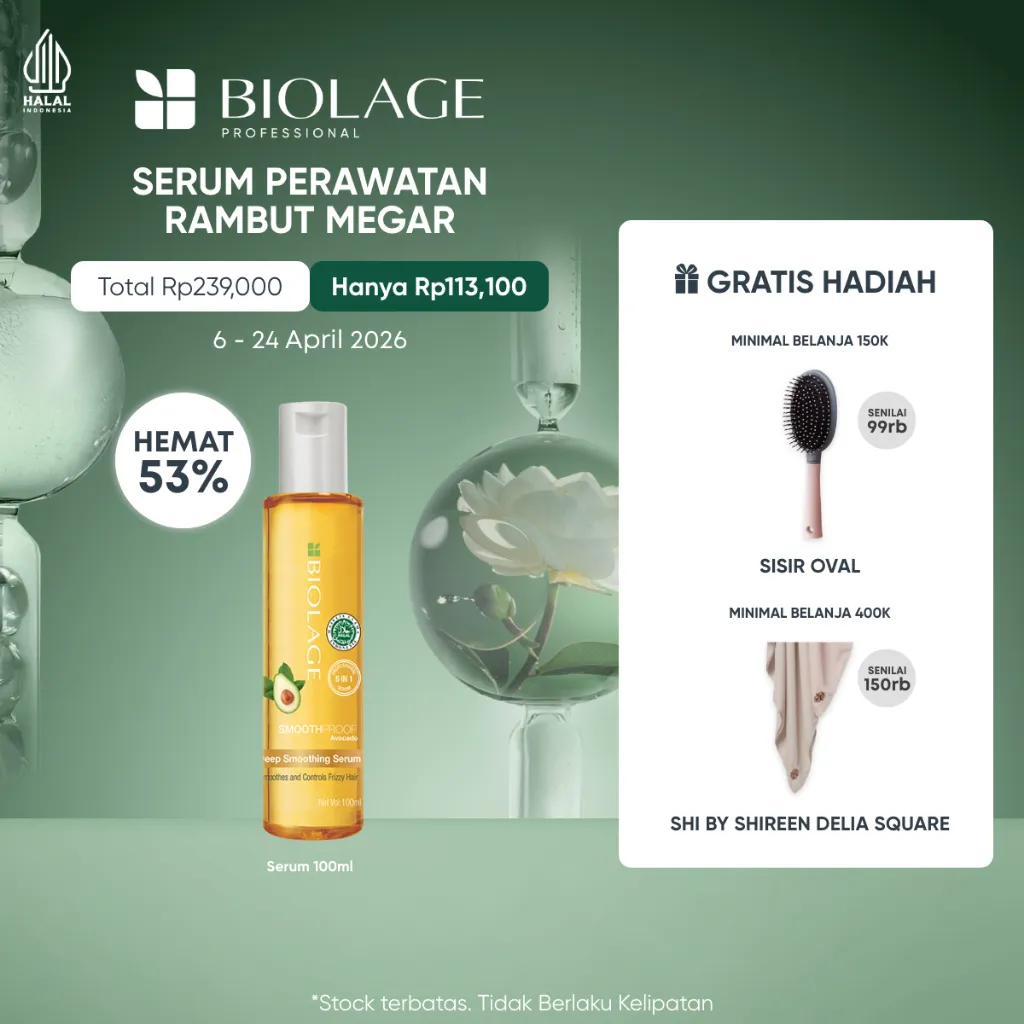 Biolage Indonesia Deep Smoothing Serum 100 ml - Serum Professional Perawatan Rambut Anti Megar