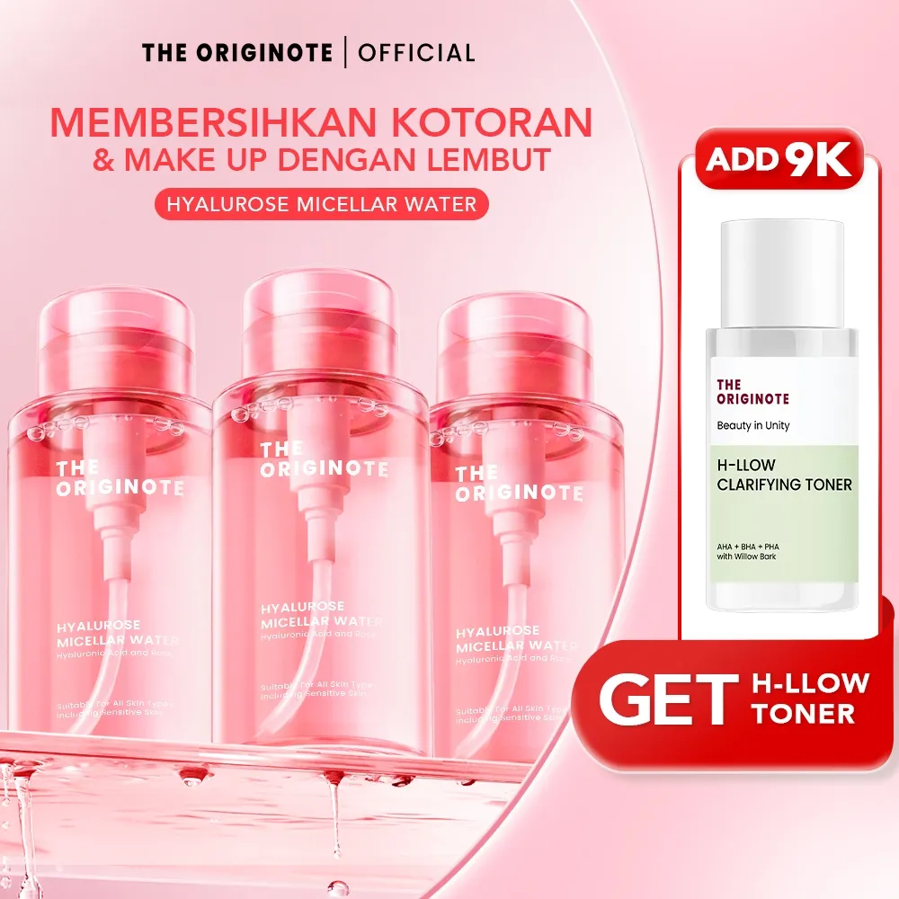 [FREE GIFT] The Originote Micellar Water Hyalurose 300ml | Pembersih Wajah, Cleansing Water, Makeup Remover, Pembersih Muka pembersih double cleansing pembersih make up make up remove cleanface Micellar Untuk Kulit Sensitif Penghapus Riasan Cleansing Wate