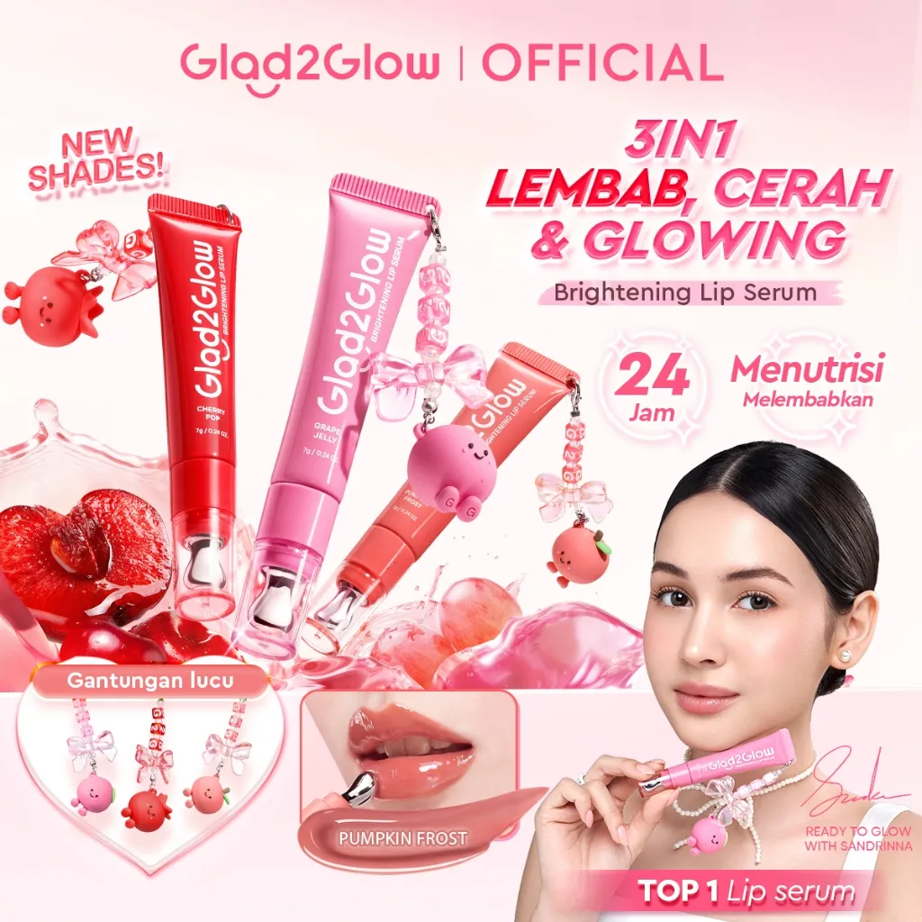 [New shades! ]Glad2Glow×GGBaby Special Edition BRIGHTENING LIP SERUM 7g Ready Stock! Mencerahkan, Melembabkan Bibir dengan Warna Natural | Lip tint&Lip care