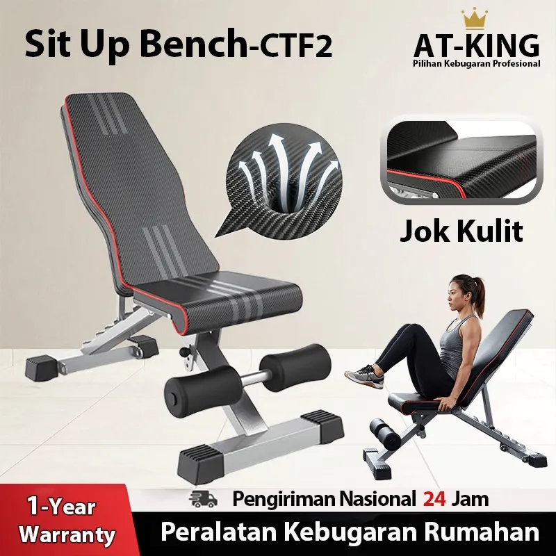 Bench Press Home Gym Sit Up Bench Lipatan Cepat Besi Kursi Gym Adjustable Import Bench 8 Posisi Bahan Kulit