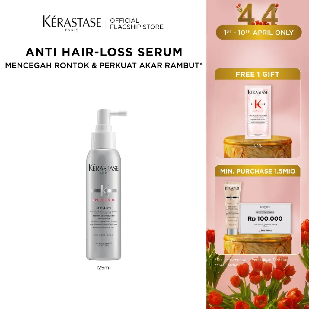 Kerastase Stimuliste 125ml Anti Hair Loss Serum - Serum untuk Rambut Rontok, Mencegah Pengerasan Kolagen yang dapat Menyebabkan Kerontokan Kambut dan Memperkuat akar rambut