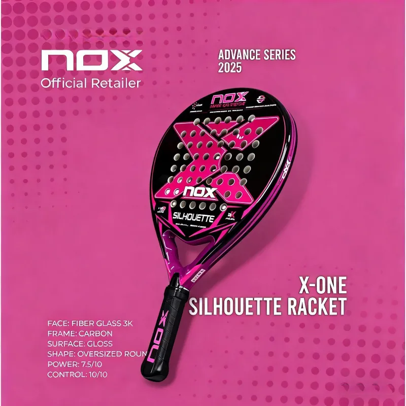 [ORI] NOX Padel Racket SILHOUETTE 6/X-ONE Casual Purple 3K Full CARBON All Level & Easy Play Best Value Ready Stock
