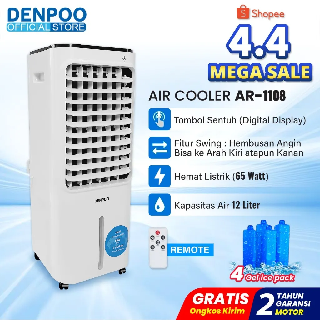 Air Cooler DENPOO AR 1208 XF 12 Liter LUAR KOTA/INSTAN
