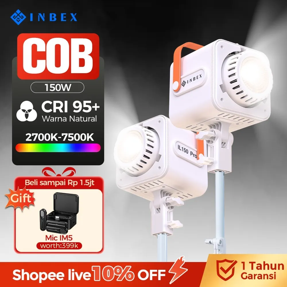 INBEX IL150Pro COB Lampu live Studio Konten Profession Lighting Live Streaming Photography Video CRI 95