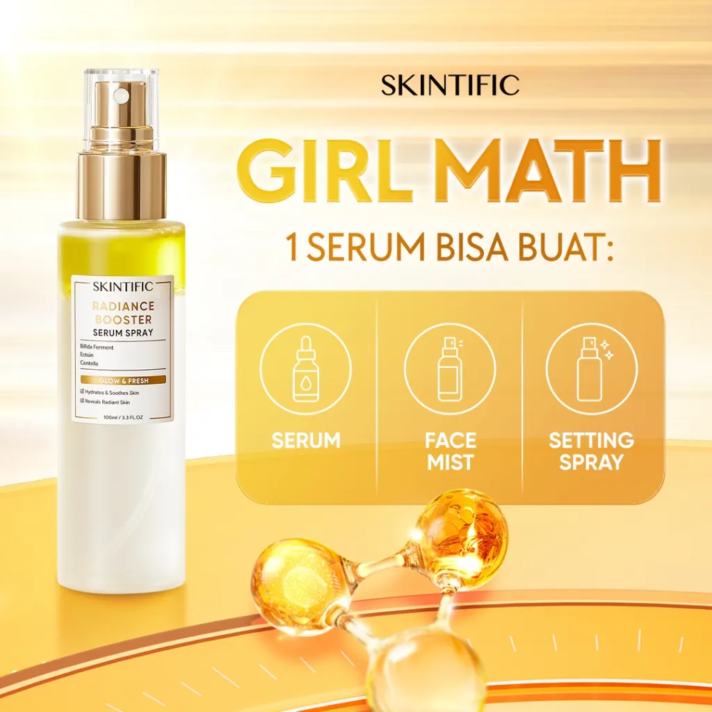SKINTIFlC - Instant Glowing First Serum Spray | Fresh Hydrating Radiance Booster Moisturizer Toner Centella Kulit Lebih Halus Make Up Primer