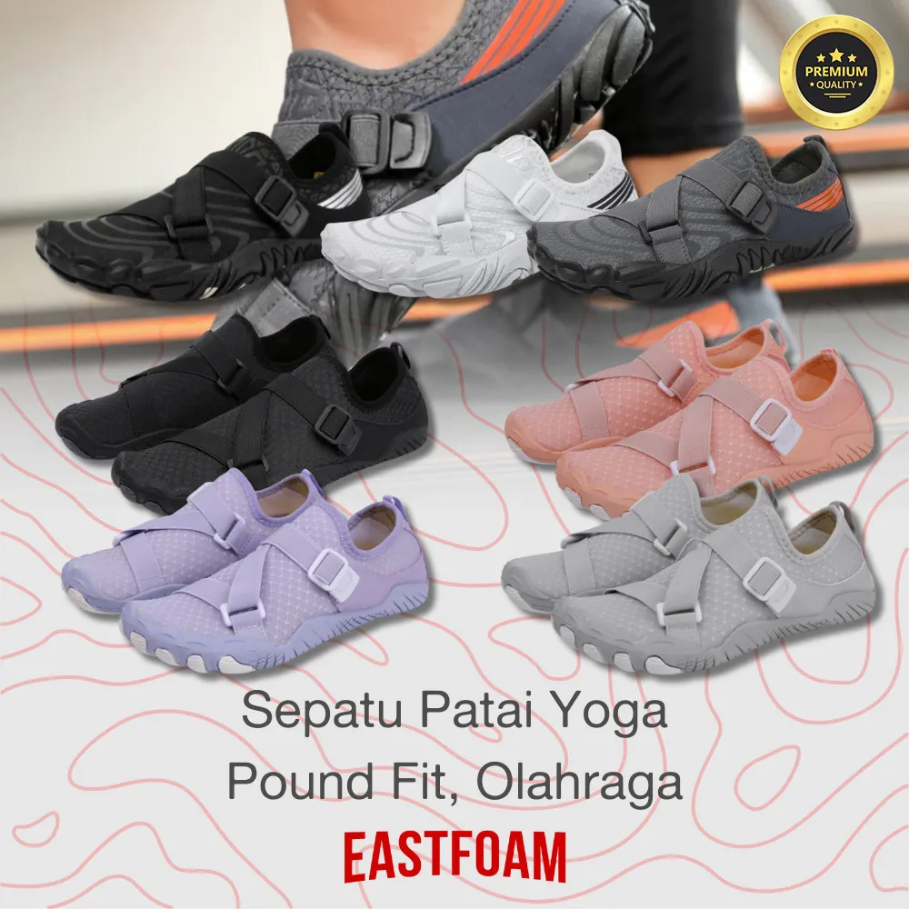 1008 F101 Sepatu  Air Anti Slip Five Finger Pantai Diving Yoga Outdoor Trekking Poundfit Yoga Olahraga Senam Pilates Wading Renang Wanita dan Pria
