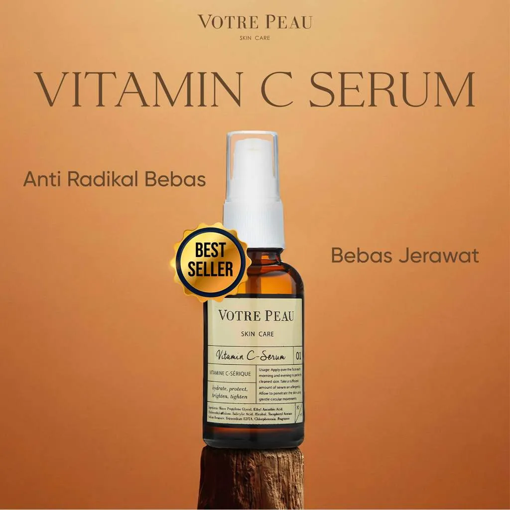 Votre Peau Vitamin C Serum 30ml - Antioksidan Brightening - Obat Jerawat Anti Komedo - All Skin Type
