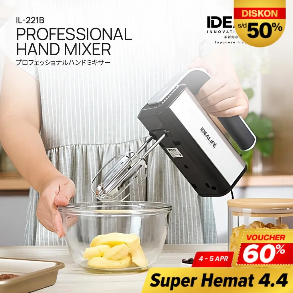 IDEALIFE - Professional Hand - Mixer Tangan - Multi Speed IL-221b
