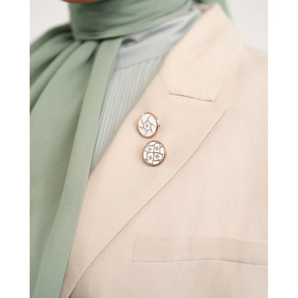 Heaven Lights - Mini Monochrome Brooch - Bros Jilbab Bulat (isi 2 pcs)