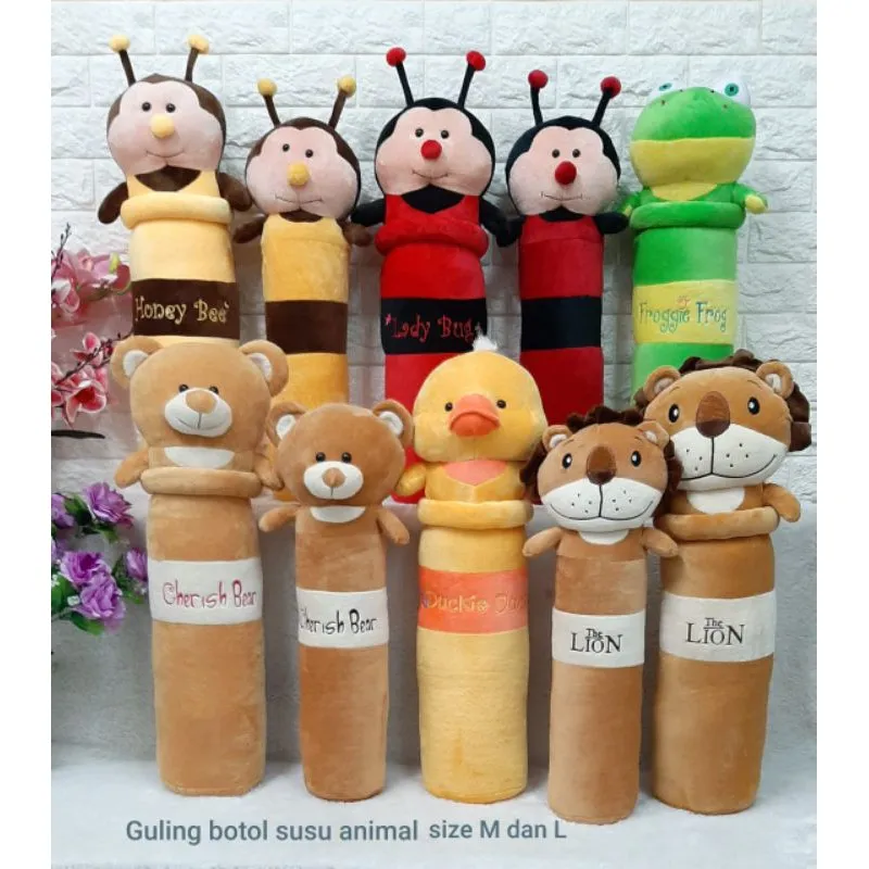Guling Boneka Animal Size 60cm/guling boneka singa/guling animal bear/guling anak halus/Guling Lady Bug