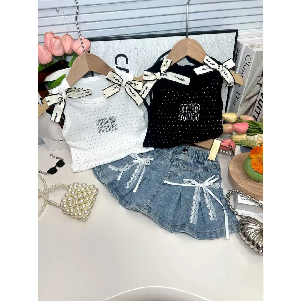 [Celyne_Label] CTZ16 Baju Setelan Rok Anak Perempuan Model Pita Fashion Kekinian Baju Setelan Rok Pita Renda Fashion Terbaru