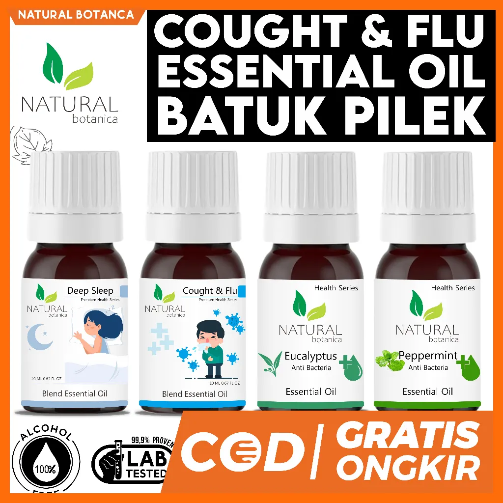 Natural Botanica Cought & Flu Essential Oil Pure Minyak Esensial Atsiri Aroma Terapi Diffuser Humidifier