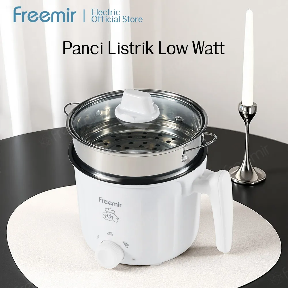 [Promo] freemir electric Panci Listrik BerKukus Tingkat 1.2L Low Watt Cepat Panas Anti Lengket