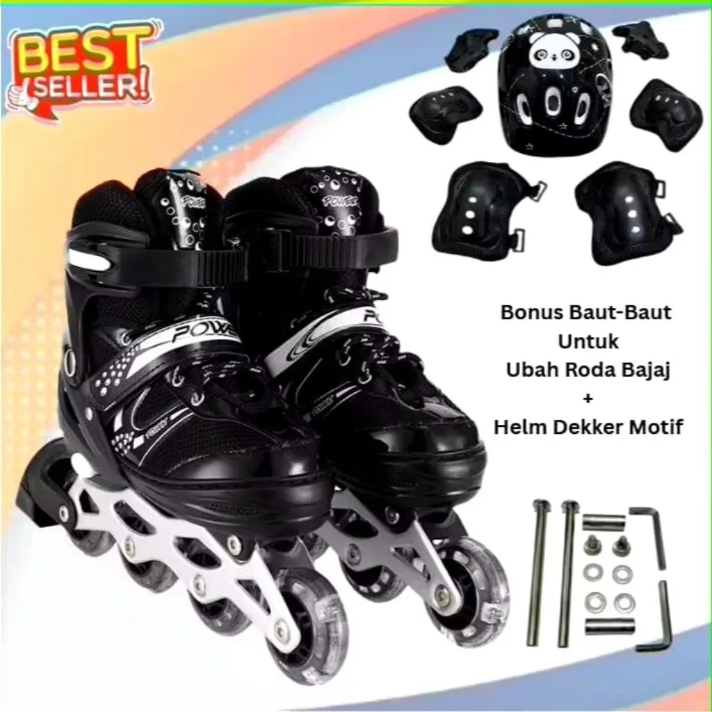 sepatu Roda Original Super PowerB Model Bajaj / Inline Skate Anak dan Dewasa