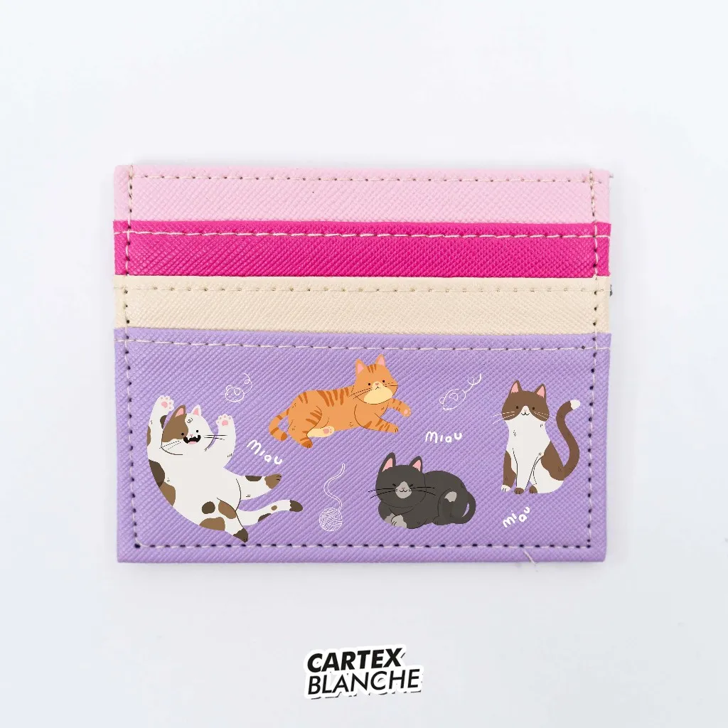 Cartexblanche Meow Meow Cat Card Holder Unisex Dompet Kartu Premium Pria & Wanita
