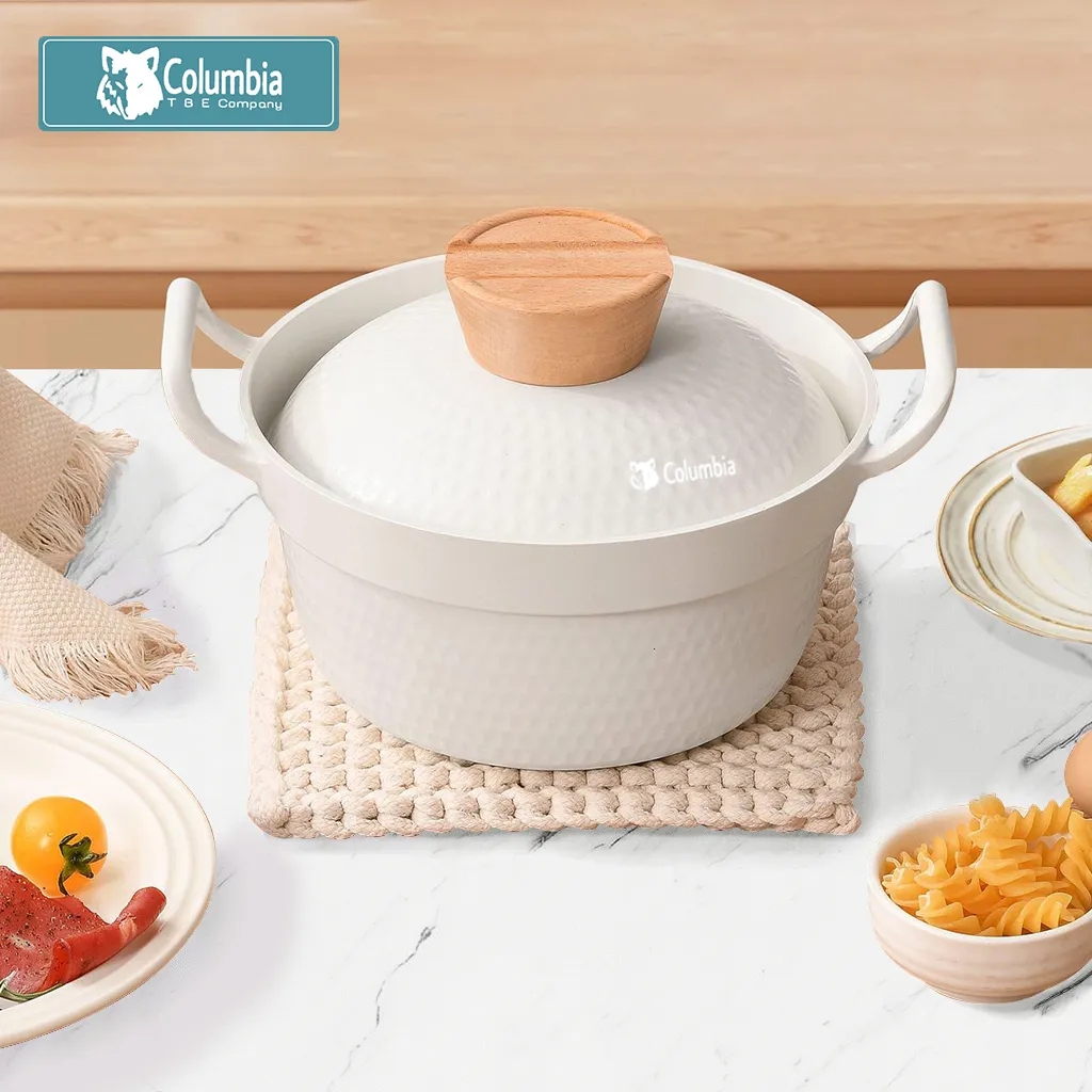 COLUMBIA  Panci Sup Anti Lengket Lapisan Granit Super Tebal 20cm Untuk Semua Jenis Kompor InduksiGas