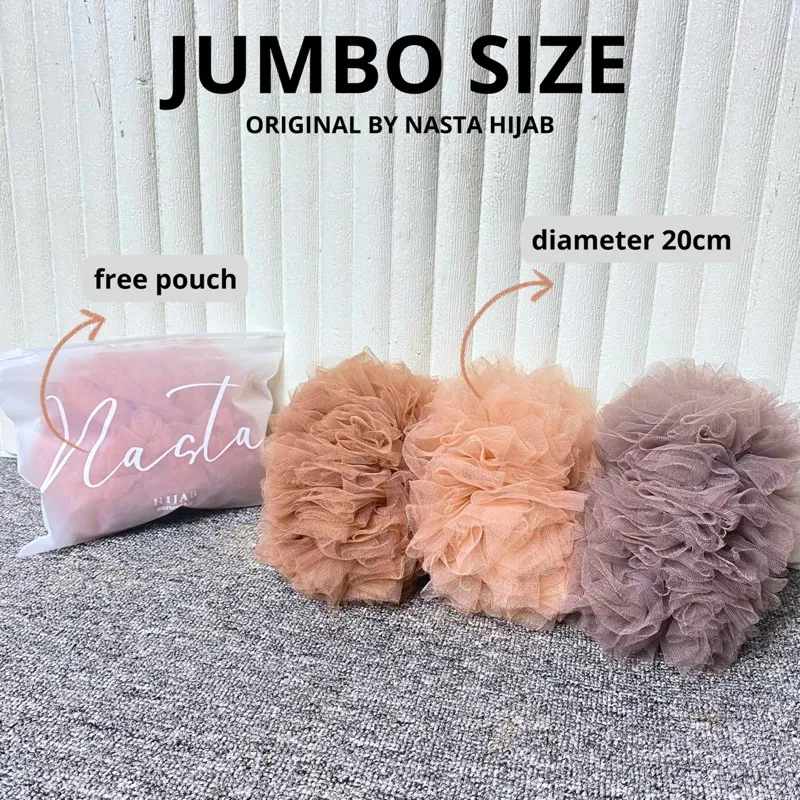 Cepol Hijab Premium Anti Pusing / Scrunchie Jumbo Size Diameter 19-20cm/Cepolan Nasta Hijab