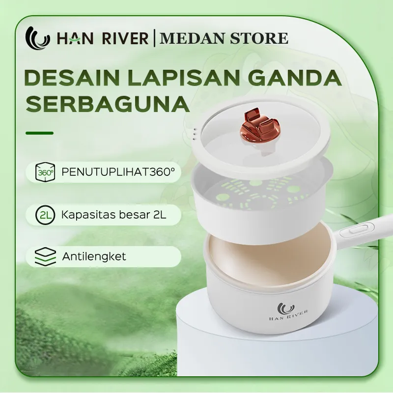 HAN RIVER Medan Panci Listrik Fry Pan Electric (2in1) 2L Panci Listrik