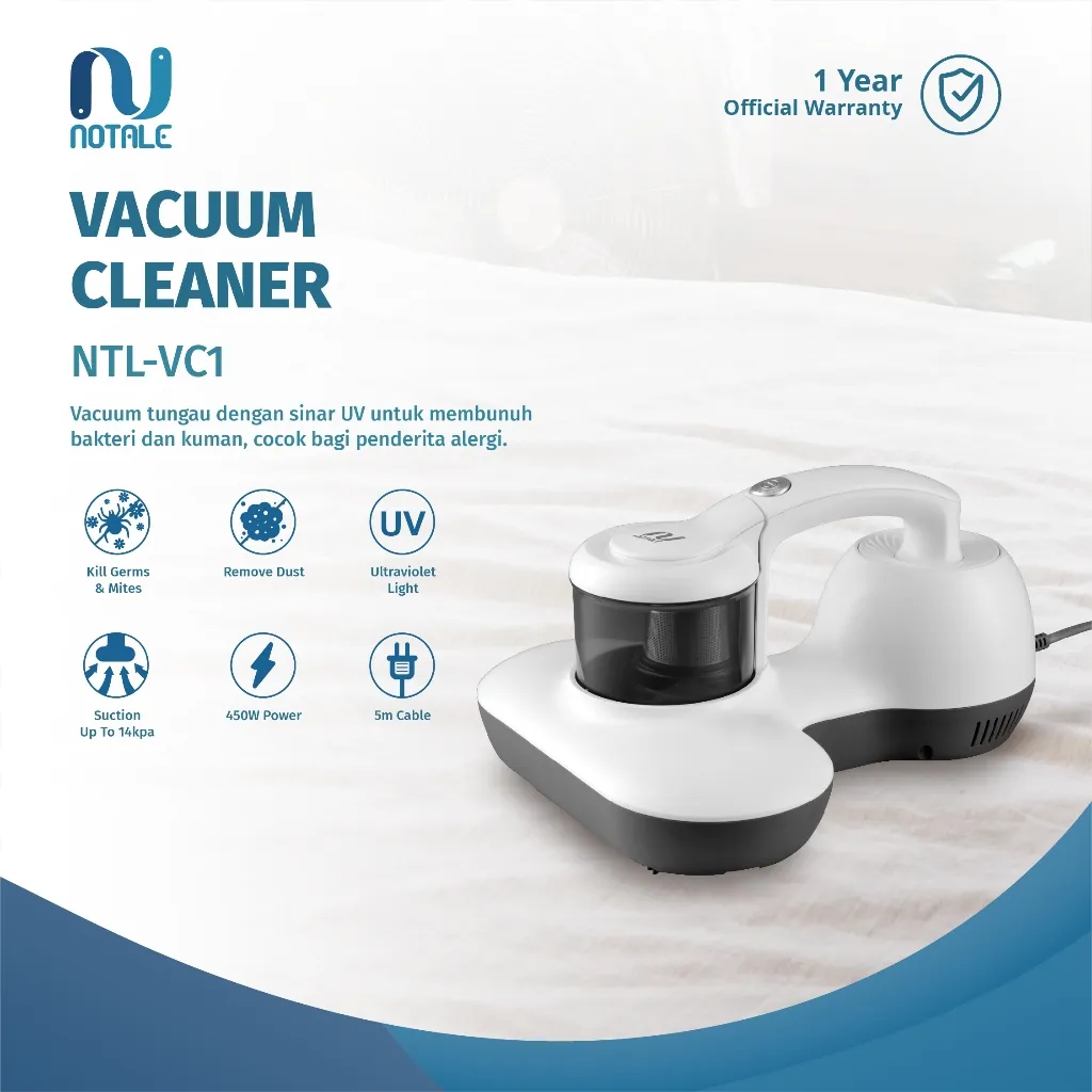 Notale UV Anti Dust Mite Vacuum Cleaner with HEPA Filter Penyedot Debu Tungau