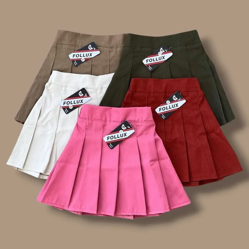 FOLLUX - Bawahan Rok Anak Perempuan Pleated  Korean Mini Skirt