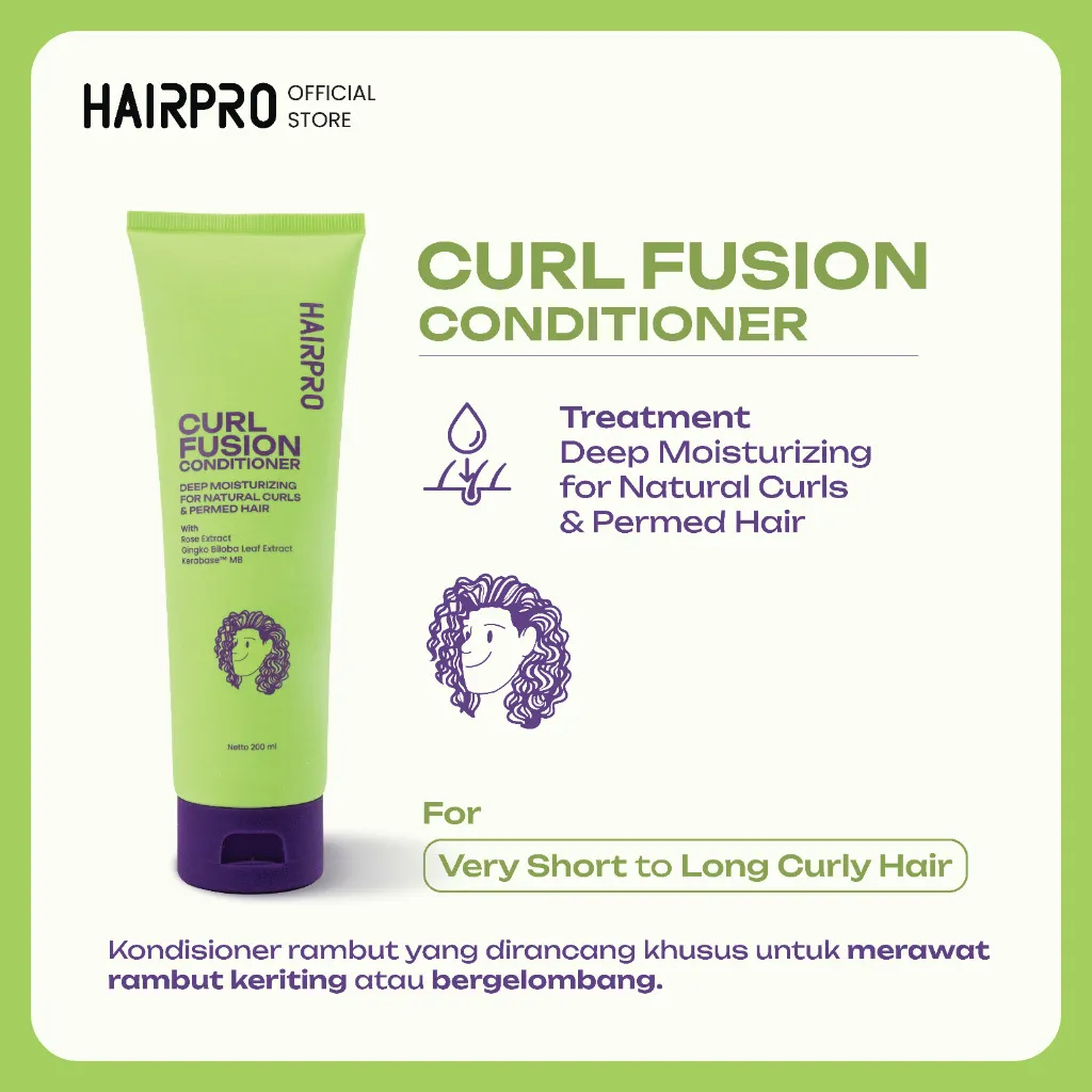 Hairnerds Professional Curl Fusion Conditioner - Kondisioner Rambut untuk Rambut Keriting & Bergelombang
