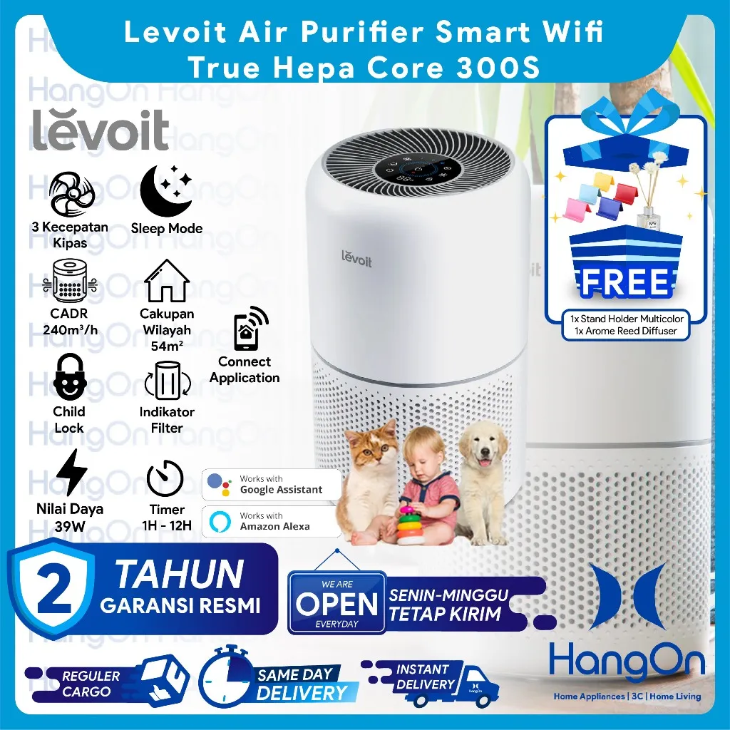 Levoit Core 300S Smart WiFi Air Purifier True HEPA H13 Pembersih Udara Kotor Ruangan Rumah Kantor