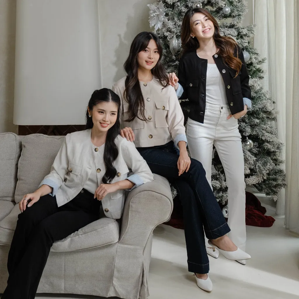 Beatrice Clothing Linen Blazer - Atasan Wanita | Pakaian Wanita | Cardigan Wanita | Outer Wanita