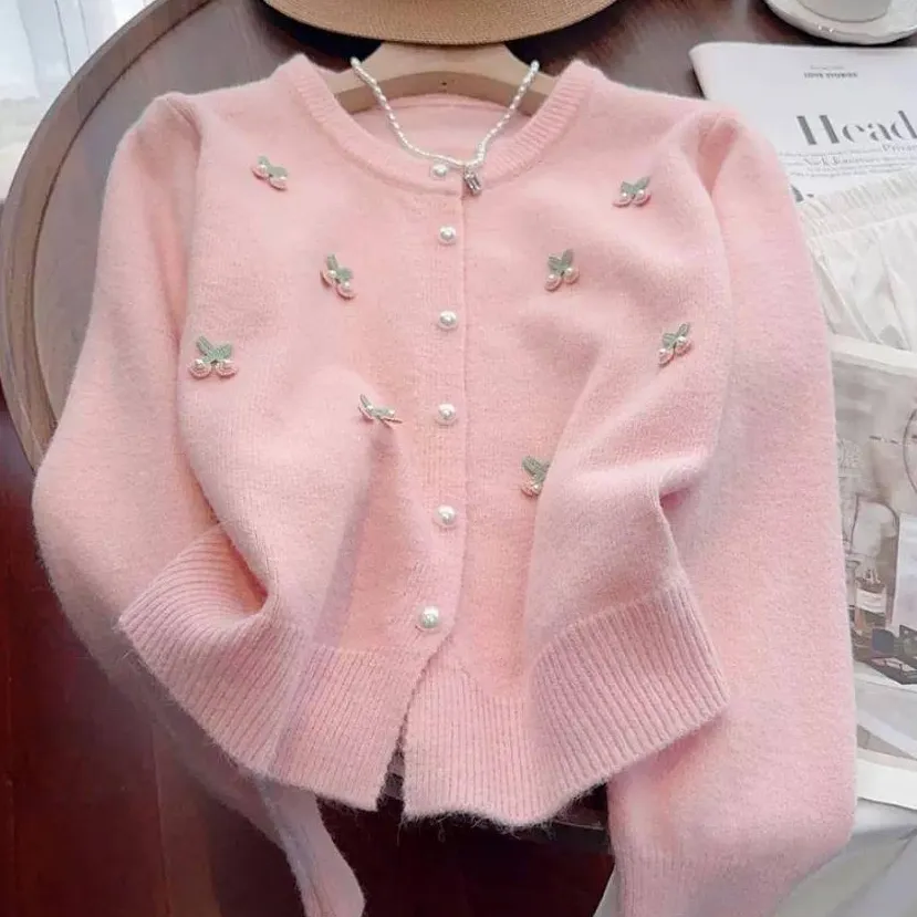 GS - Cardigan Rajut Cherry | Cardi Wanita Premium Chery | Outer Korean rajutwear kardigan rajut