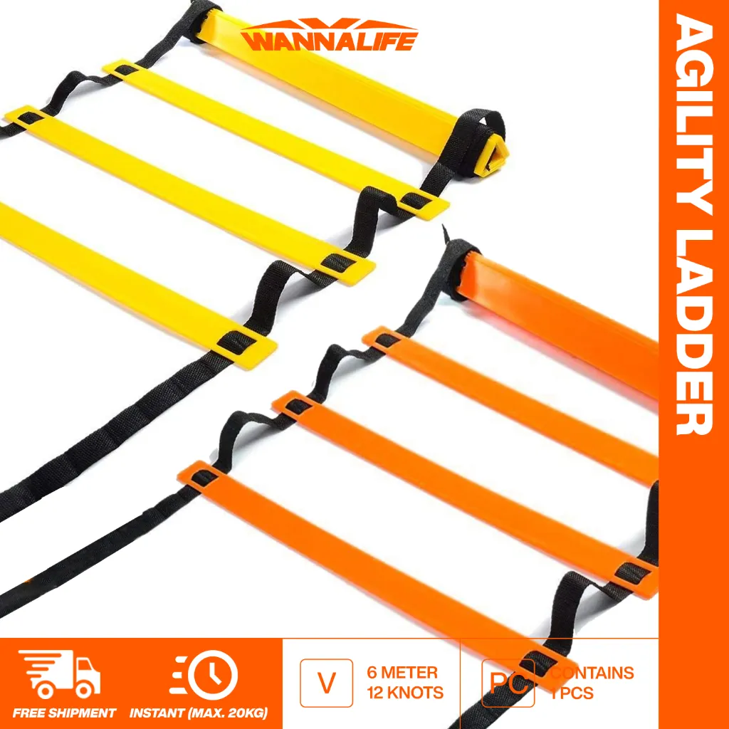 WANNALIFE Agility Ladder 6 Meter | Tangga Ketangkasan & Kelincahan | Perlengkapan Latihan Olahraga