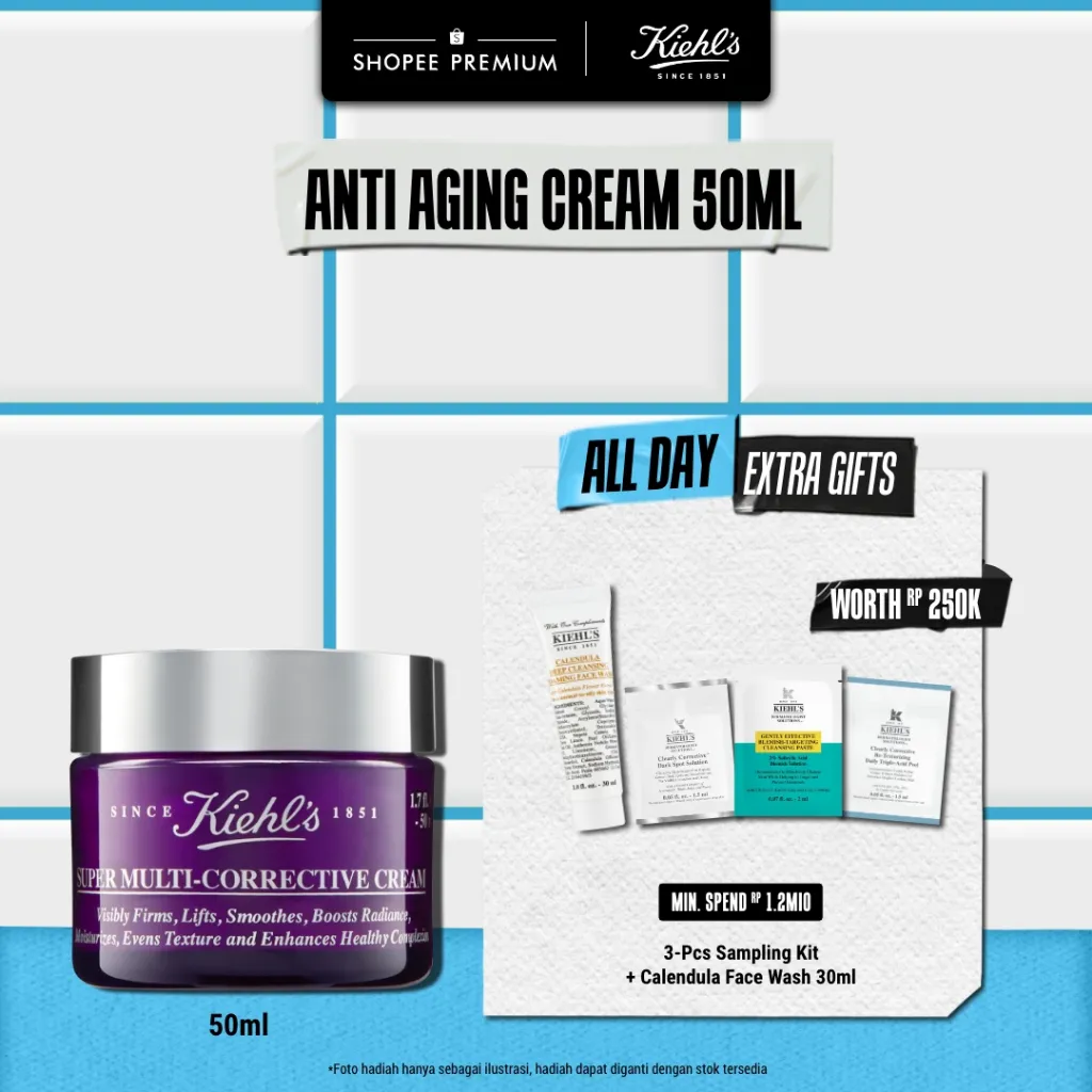 Kiehl's Super Multi-Corrective Cream 50ml. Pelembab Anti Aging Mengandung Beech Tree Extract & Hyaluronic Acid