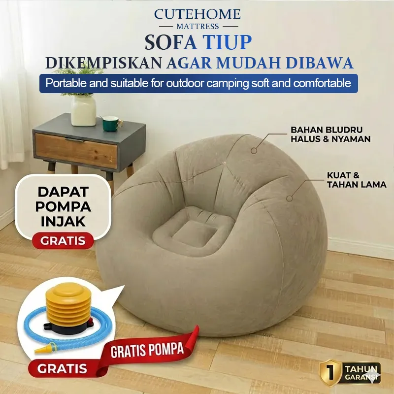 CUTEHOME Sofa Santai Bean Bag Portable Dewasa Gaya Minimalis - Kelebihan Waterproof