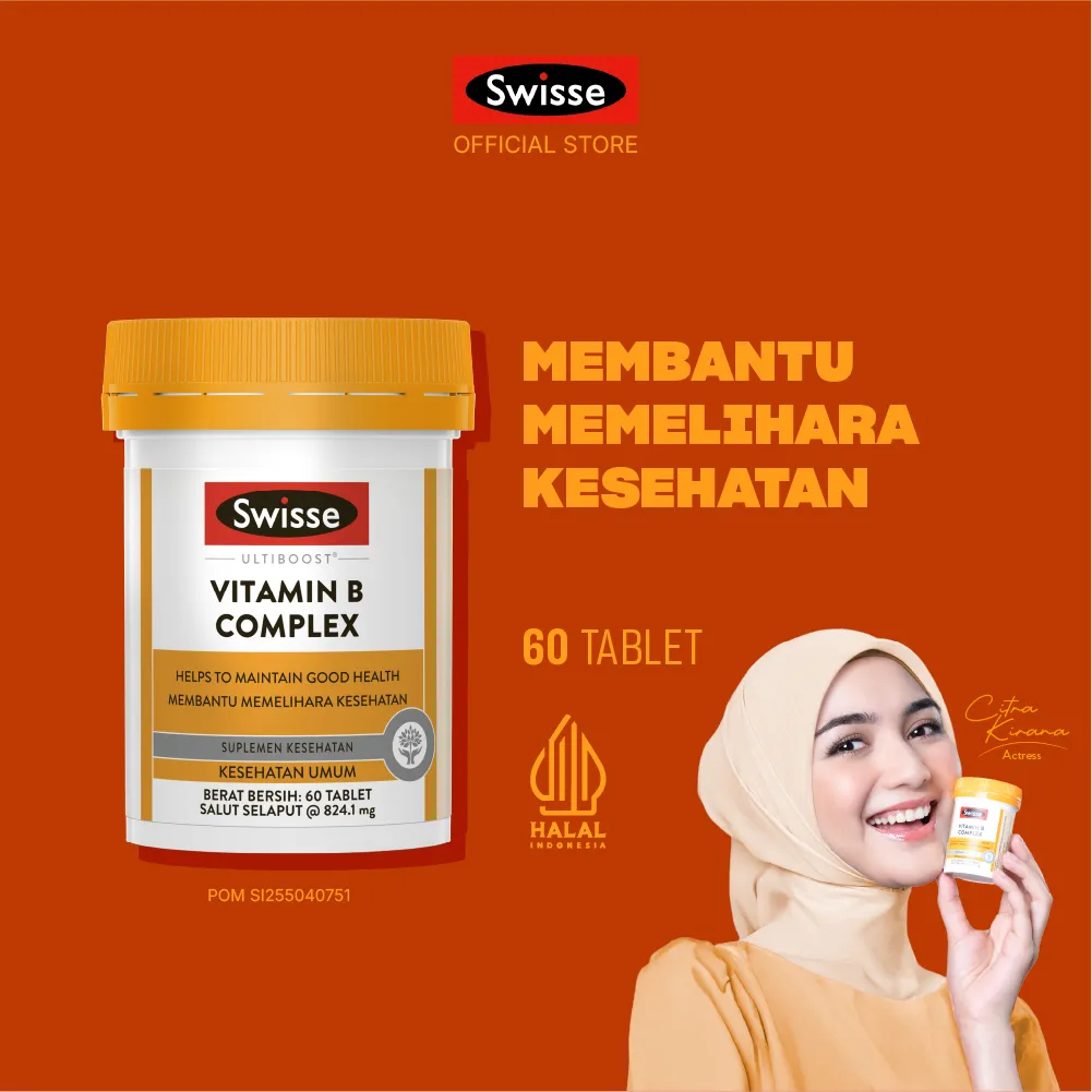 Swisse Ultiboost Vitamin B Complex 60 Tablets - Multivitamin untuk Membantu Memelihara Kesehatan