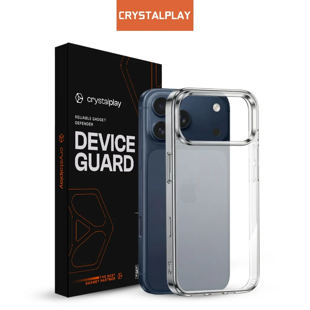 CrystalPlay Armour Military Case iPhone Clear | Akrilik Bening Anti Kuning Shockproof Premium – iPhone X–15 Pro/Pro Max/Plus/Mini