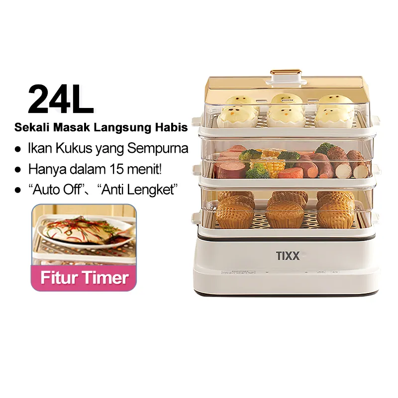 TIXX 24L Electric Steamer Listrik Low Watt Electric Steamer Multifungsi Mengukus Telur Mengukus lkan