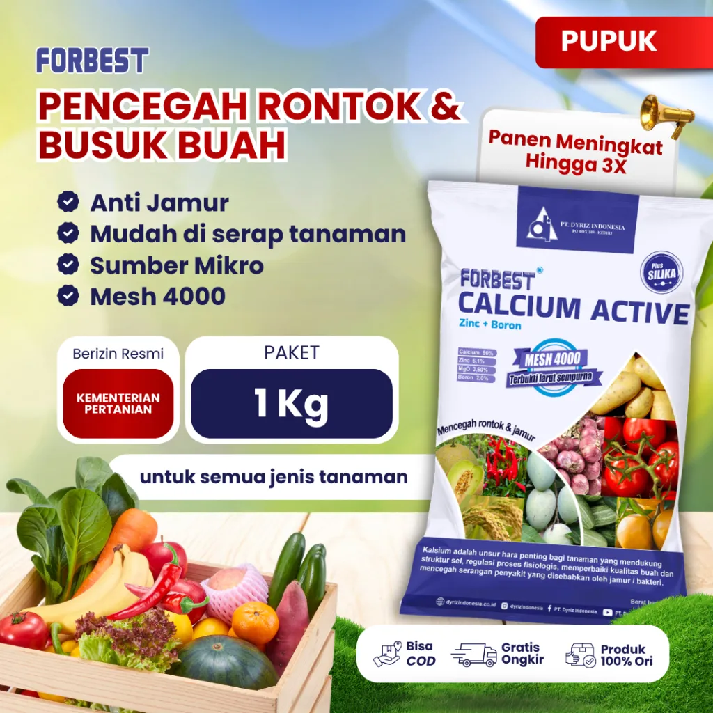Forbest Calcium Active/Pupuk Kalsium Tinggi 1kg - Mencegah Rontok Buah,Busuk Buah