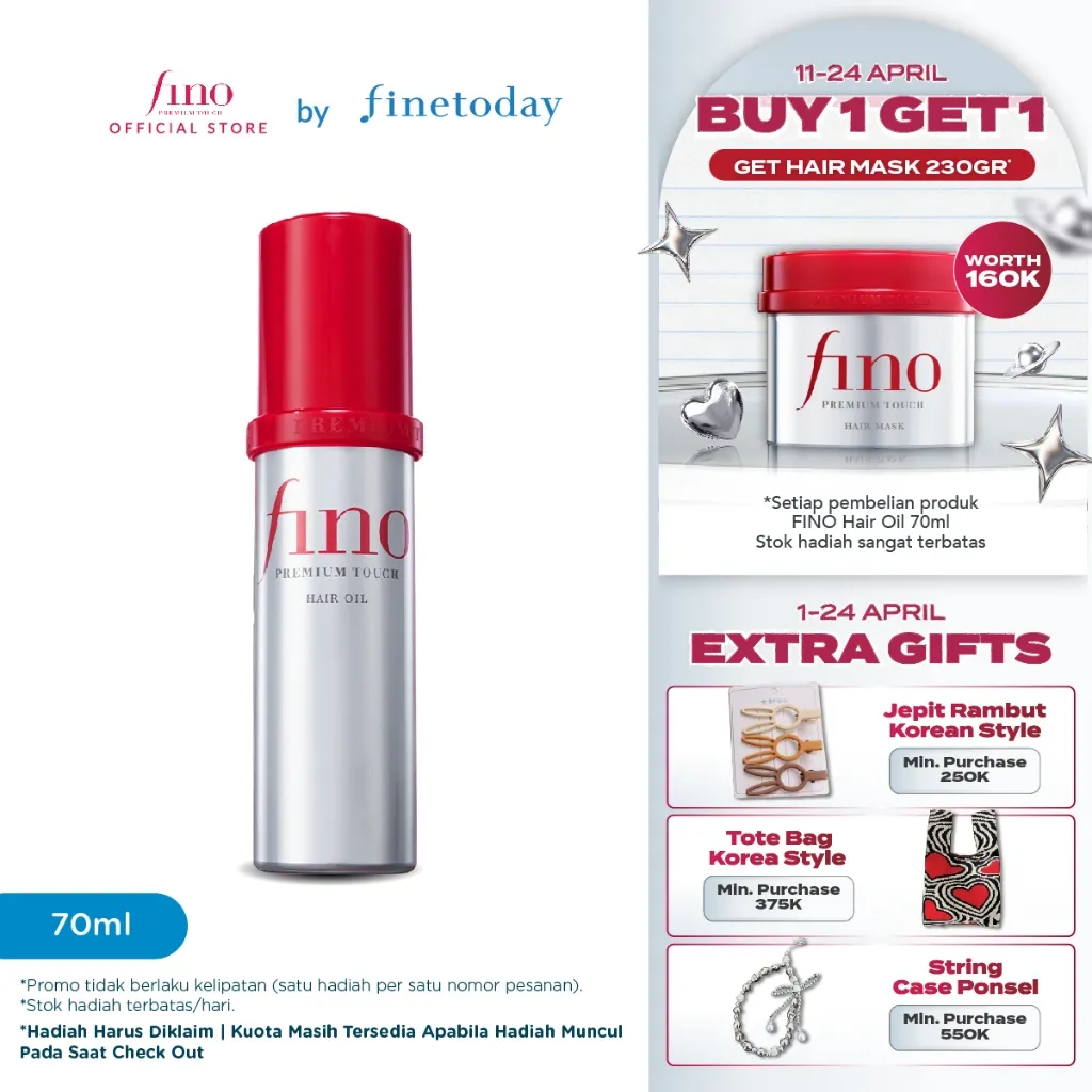 Fino Premium Touch Hair Oil 70ml [BUY 1 GET 1 Hadiah Terbatas/Hari]