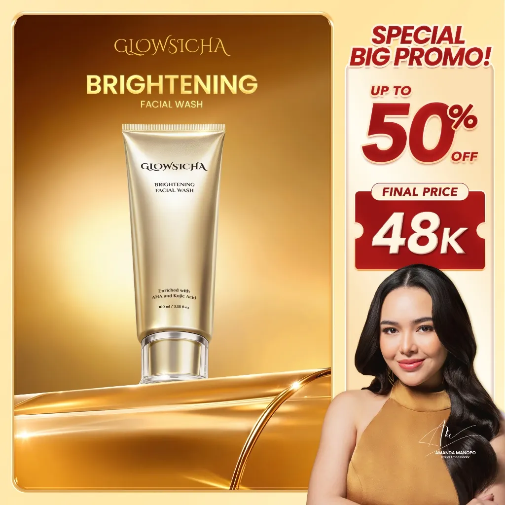 Glowsicha - Brightening Facial Wash Sabun Cuci Muka Cleanser skincare face wash Mencerahkan Melembabkan Pembersih Wajah cleansing balm exfoliating  Facial Foam Bright Cleanser Lembut Cerah Bebas Minyak Anti Kusam Glowing Skincare Harian Kulit Cerah
