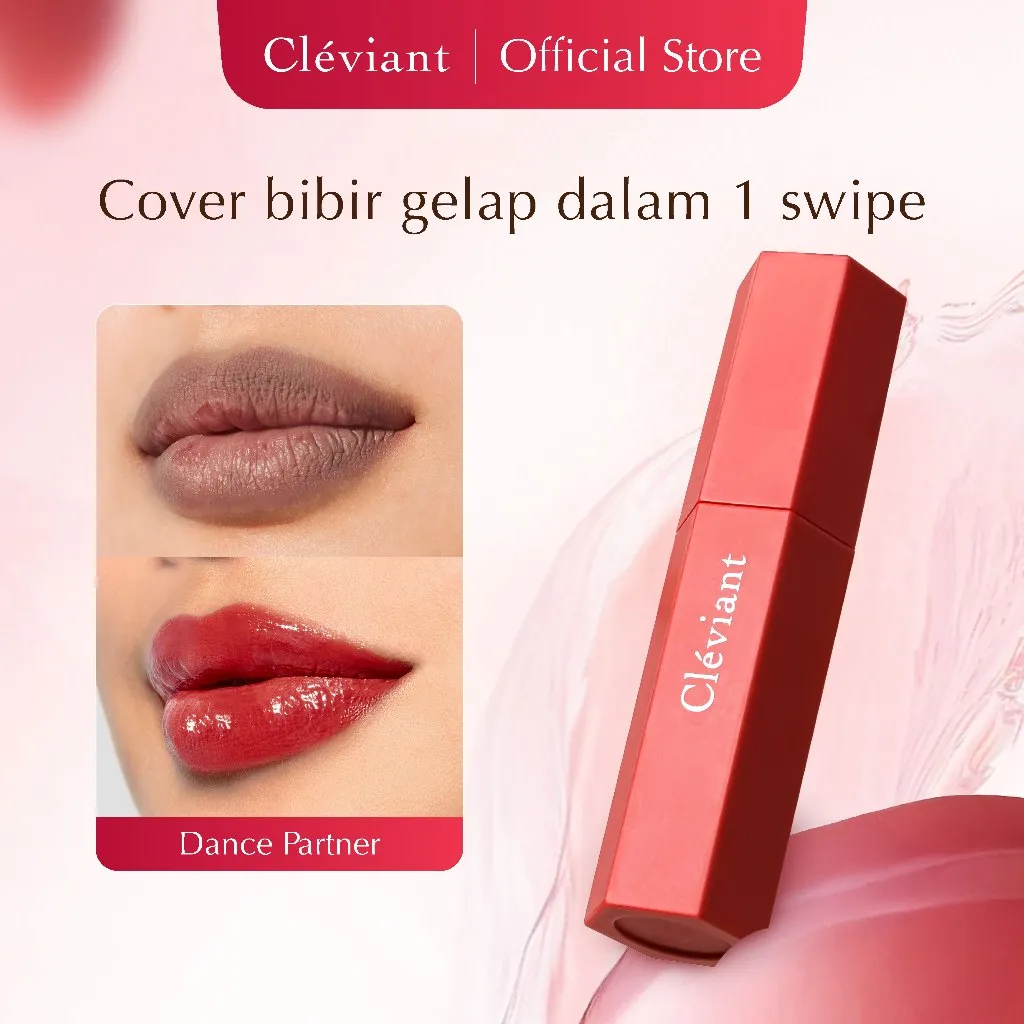 CLÉVIANT -  Hydrating Serum Tint - Cover Bibir gelap | Stain like a Tatoo | Transferproof | Melembabkan