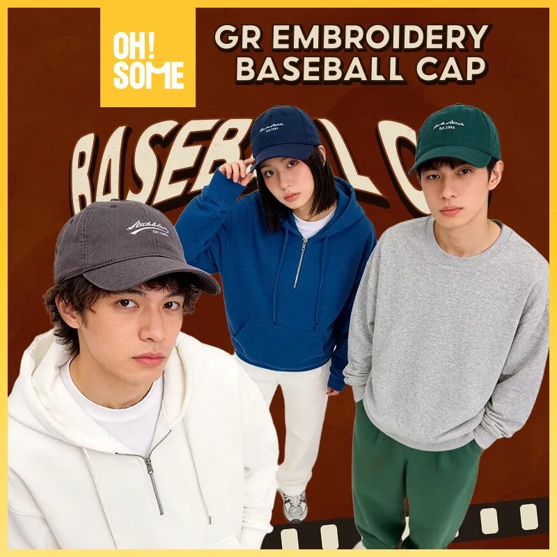 OHSOME -  GR Embroidery Baseball Cap Topi Bisbol Pria Wanita Dark Blue Dark Grey